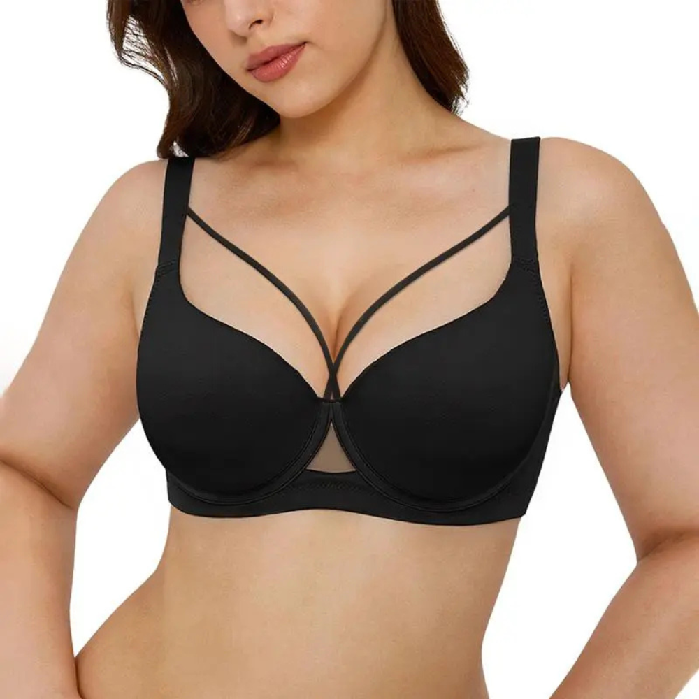 Seamless Push Up Deep V Underwire Bra