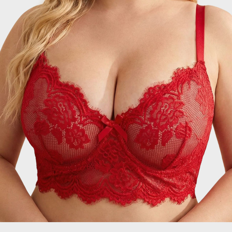 French Lace Underwire Push-Up Bra – Breathable Full Coverage Comfort