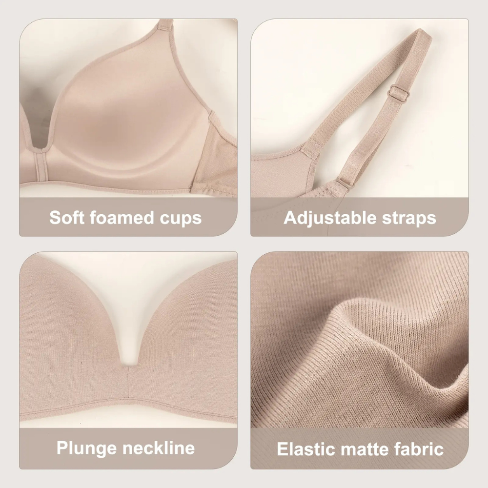 Women’s Wireless Plunge T-Shirt Bra 3-Pack