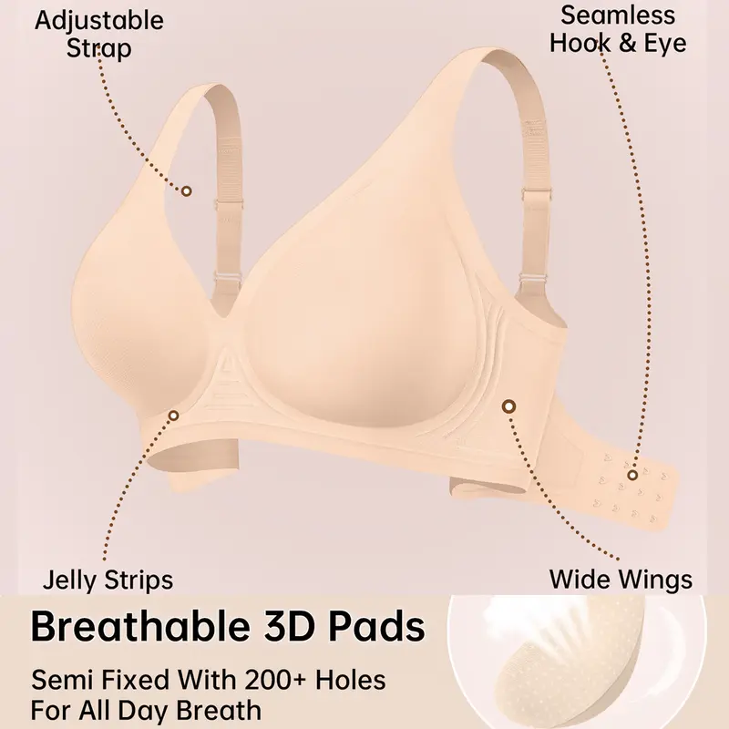 Seamless Deep V Push-Up Wireless Bra