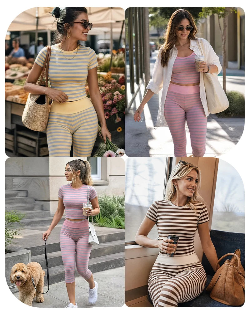 Striped two-piece outfit inspiration