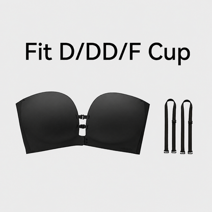 No-Slip Front Closure Push-Up Strapless Bra