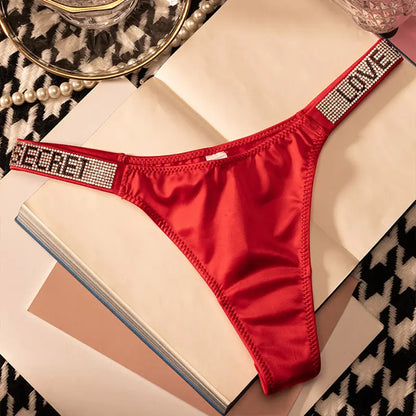 5-Pack Rhinestone Low-Rise Thong Panties