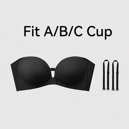 No-Slip Front Closure Push-Up Strapless Bra