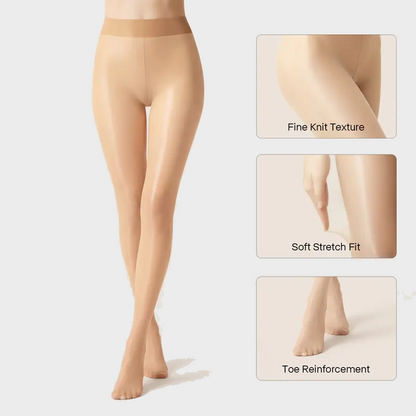 Women’s 3-Pack High-Waist Sheer Pantyhose with Silky Oil Shine