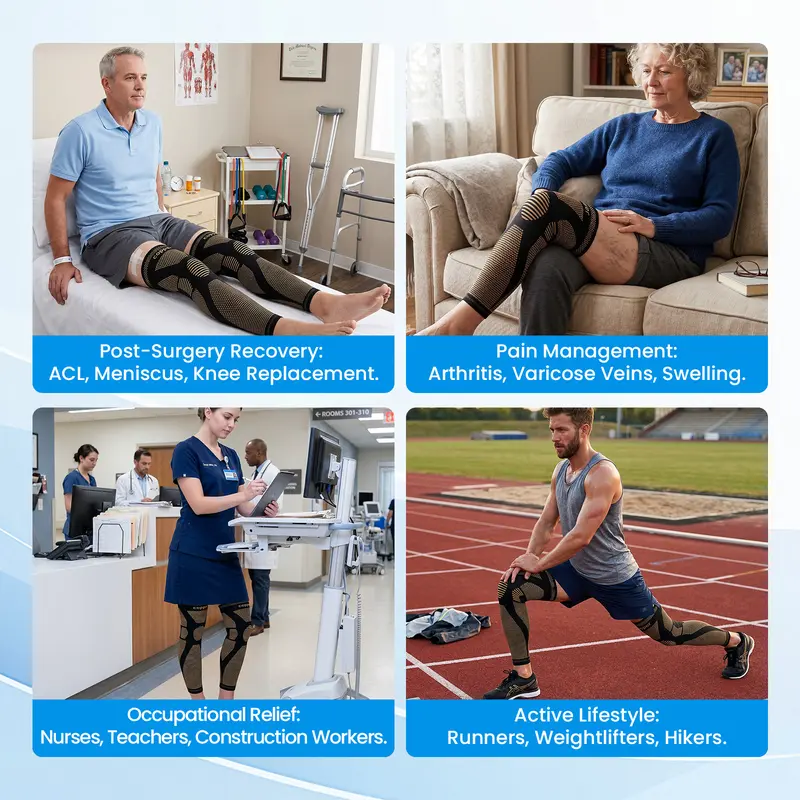 20–30mmHg Copper Compression Leg Sleeves