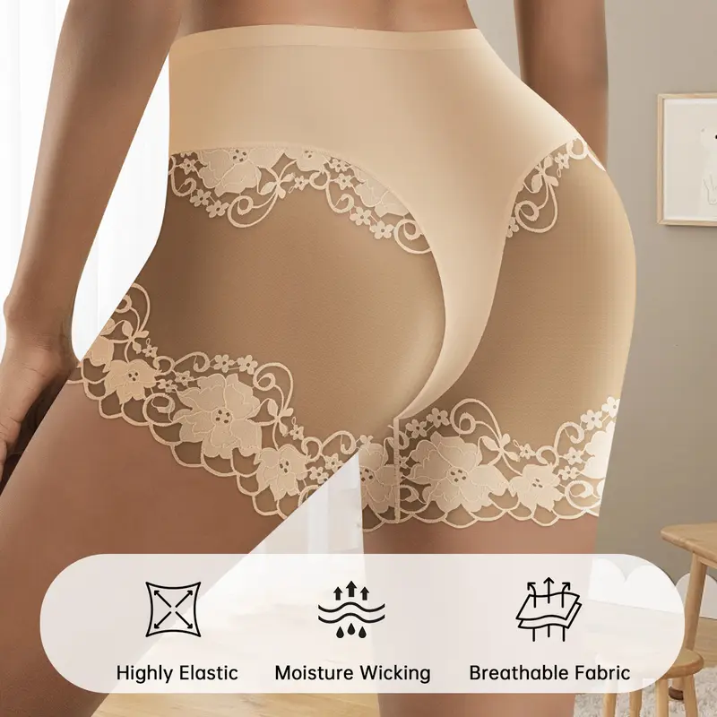 4-Pack Mesh Lace Boyshort Panties