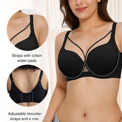 Seamless Push Up Deep V Underwire Bra