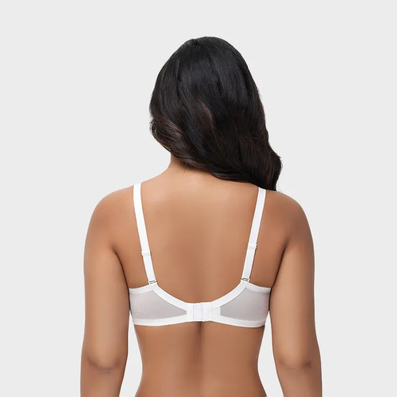 Plus Size Sheer Mesh Halter Underwire Bra