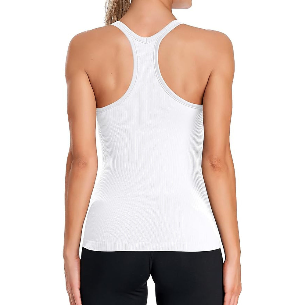 Ribbed Built-In Bra Workout Tank Top