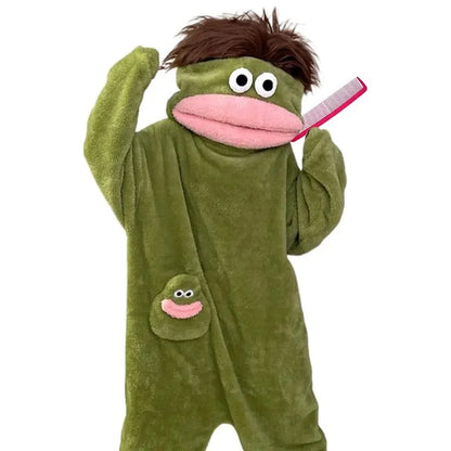Funny Monster Oversized Blanket Hoodie Pajamas