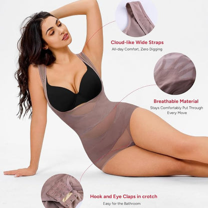 Women's Breathable Mesh Tummy Control Bodysuit