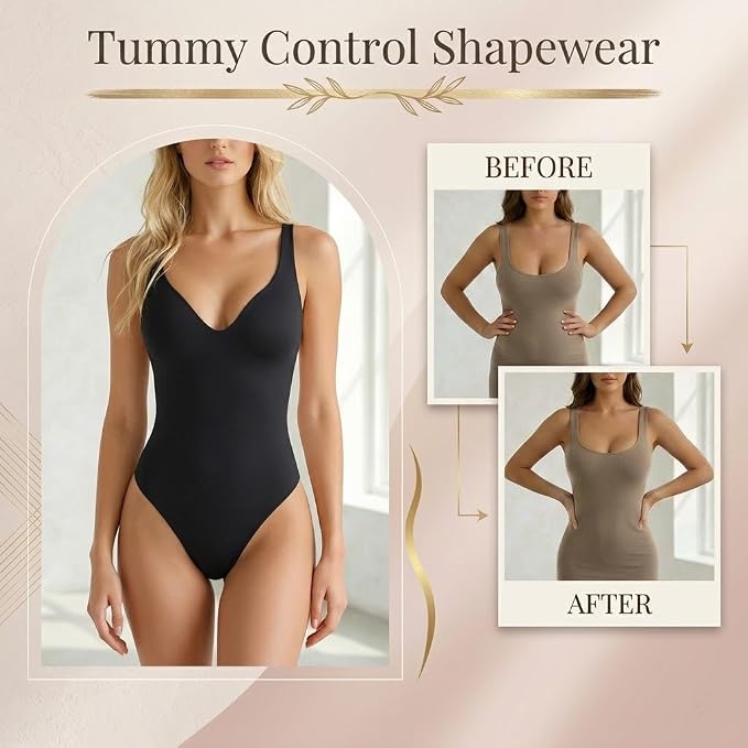 Wireless Plunge Thong Bodysuit