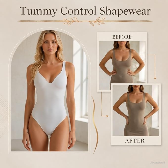 Wireless Plunge Thong Bodysuit