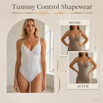 Wireless Plunge Thong Bodysuit