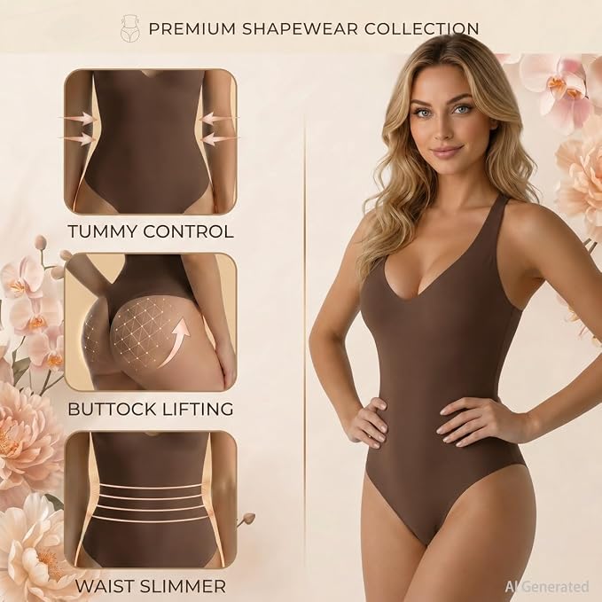 Wireless Plunge Thong Bodysuit