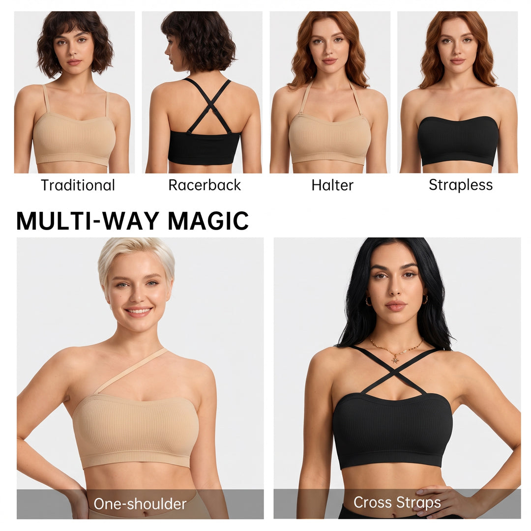 Non-Slip Bandeau Seamless Wireless Strapless Bra