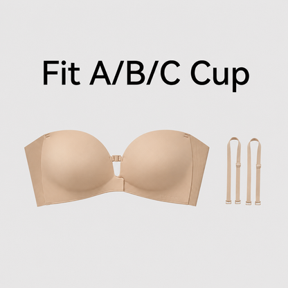 No-Slip Front Closure Push-Up Strapless Bra