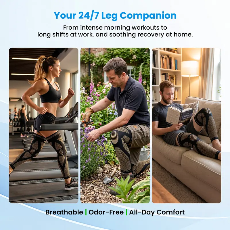 20–30mmHg Copper Compression Leg Sleeves