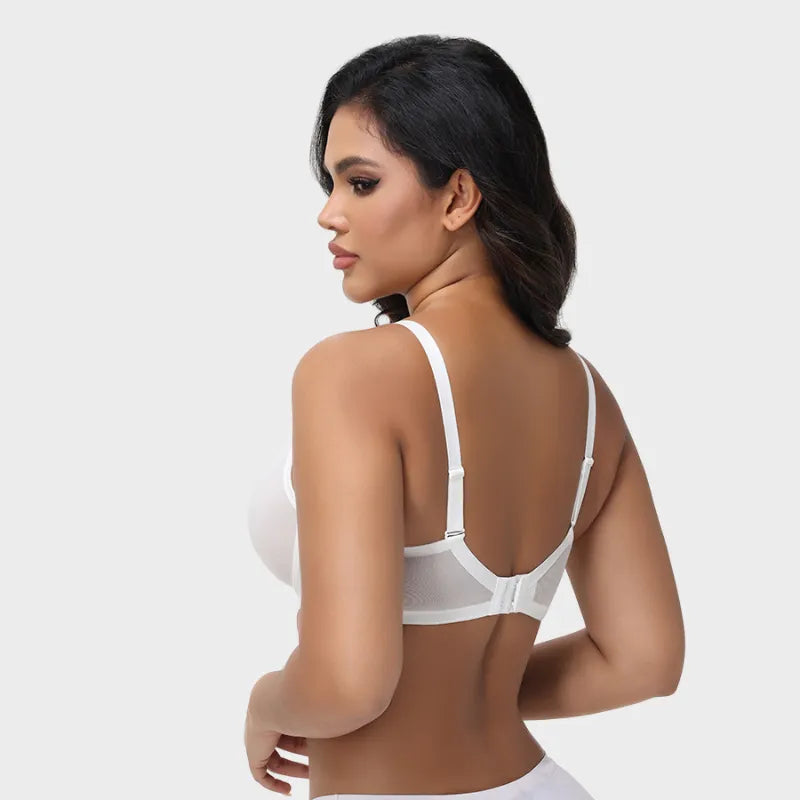 Plus Size Sheer Mesh Halter Underwire Bra
