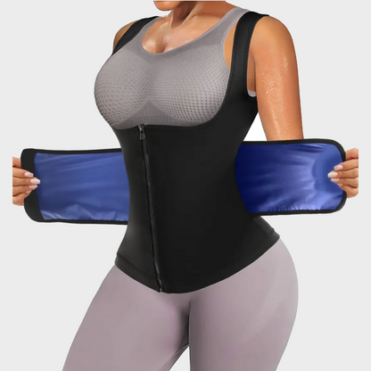Women’s Waist Trainer Vest with Zipper – Compression Sauna Shapewear