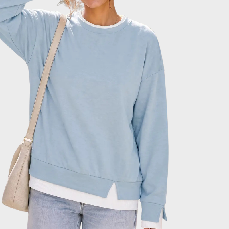 Layered Crew Neck Oversized Sweatshirt