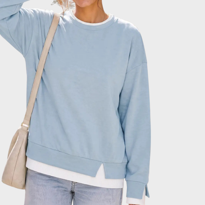 Layered Crew Neck Oversized Sweatshirt