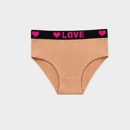 6 Pack LOVE Print Cotton Bikini Panties