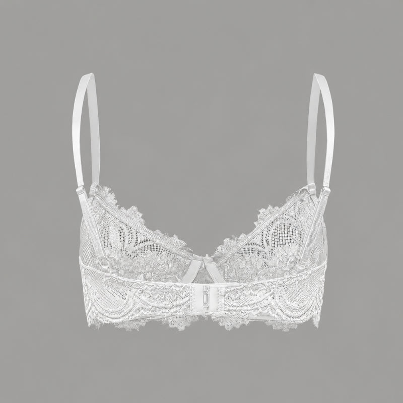 French Lace Underwire Push-Up Bra – Breathable Full Coverage Comfort