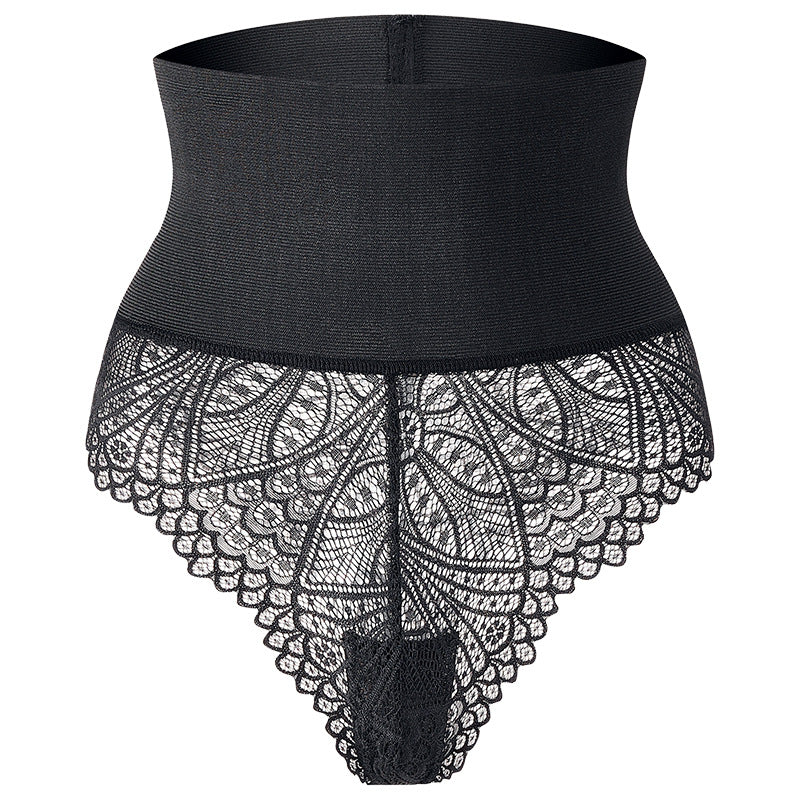 High-Waist Lace Tummy Control Shaping Thong