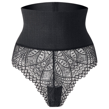 High-Waist Lace Tummy Control Shaping Thong