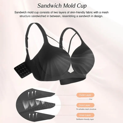 Seamless Push Up Deep V Underwire Bra