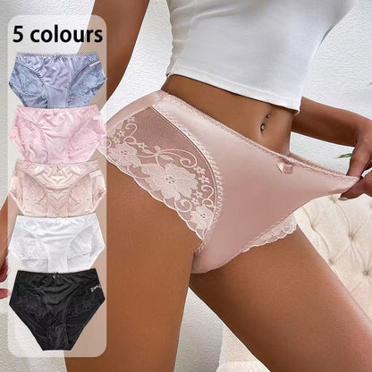 5-Pack Soft High-Waisted Ice Silk Panties