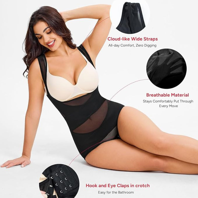 Women's Breathable Mesh Tummy Control Bodysuit
