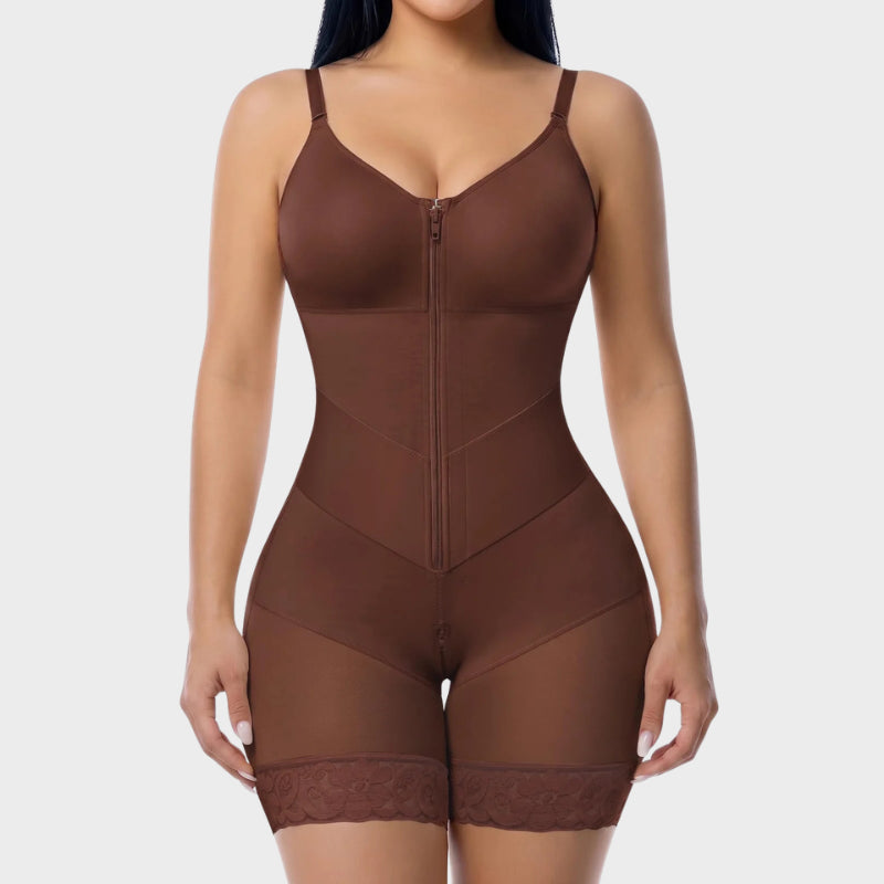 Women’s V-Shaped Colombian Faja Shapewear with Tummy Control & Zipper