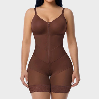 Women’s V-Shaped Colombian Faja Shapewear with Tummy Control & Zipper