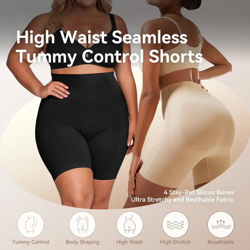 High-Waisted Seamless Tummy Control Shaper Shorts