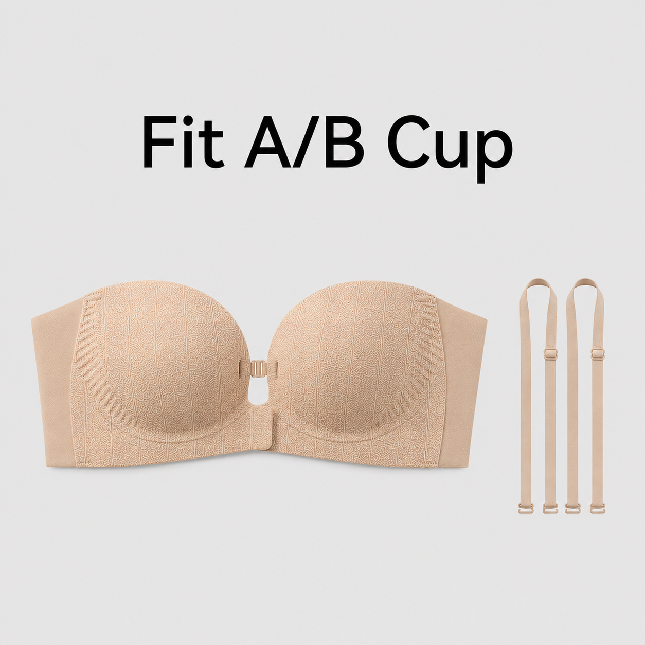No-Slip Front Closure Push-Up Strapless Bra