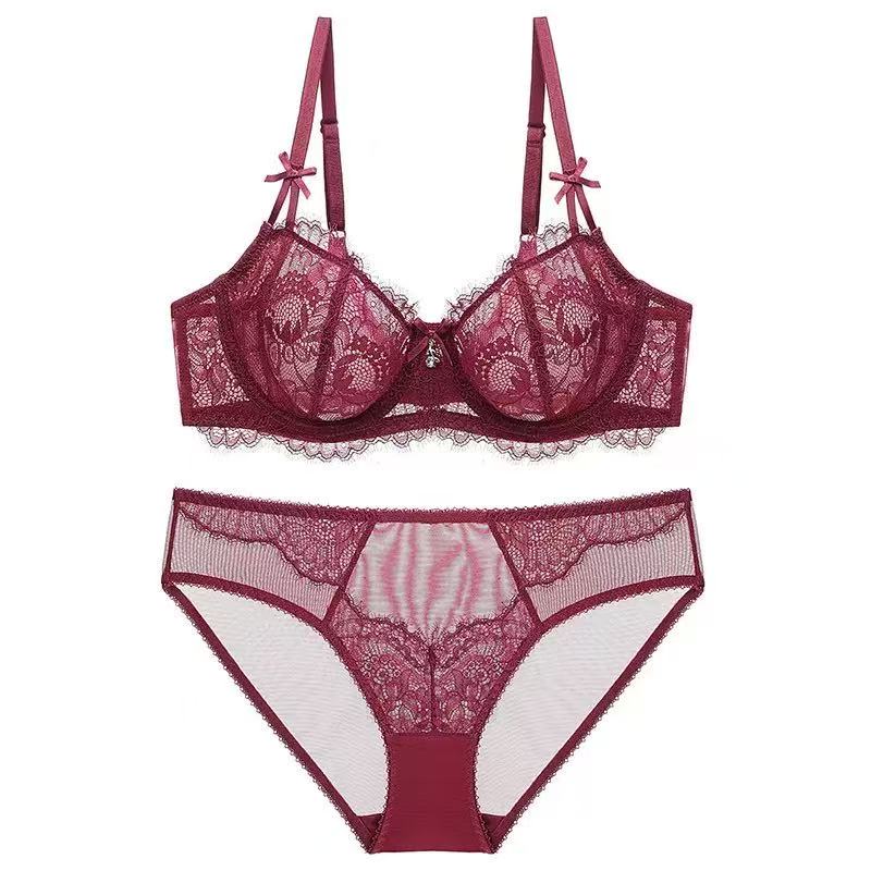 Lace Balconette Bra & Panty Set | Unlined Underwire