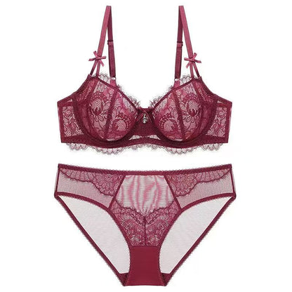 Lace Balconette Bra & Panty Set | Unlined Underwire