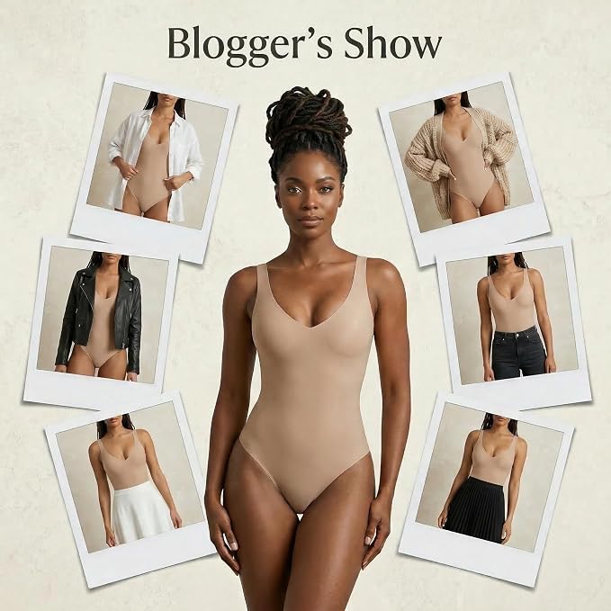 Wireless Plunge Thong Bodysuit