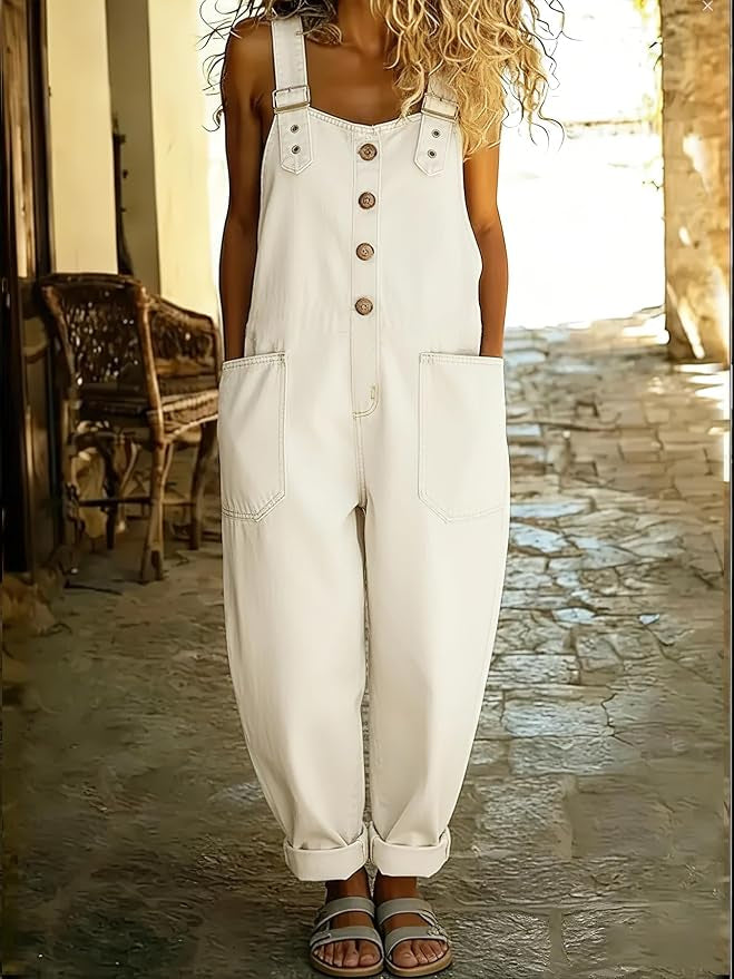 Vintage Wide Leg Denim Overalls
