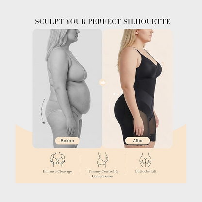 Women’s V-Shaped Colombian Faja Shapewear with Tummy Control & Zipper