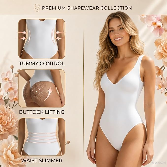 Wireless Plunge Thong Bodysuit