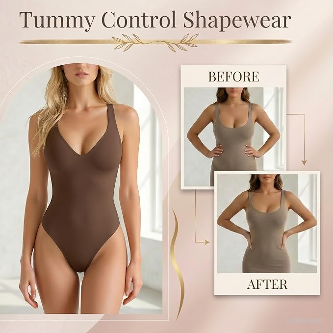 Wireless Plunge Thong Bodysuit