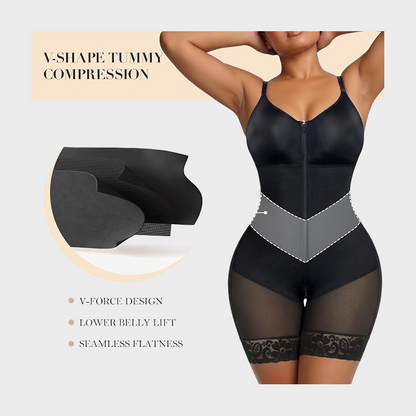 Women’s V-Shaped Colombian Faja Shapewear with Tummy Control & Zipper