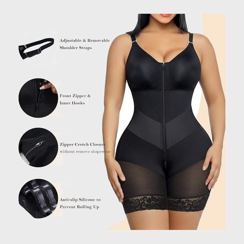 Women’s V-Shaped Colombian Faja Shapewear with Tummy Control & Zipper