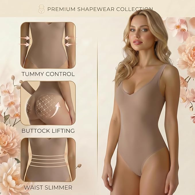 Wireless Plunge Thong Bodysuit