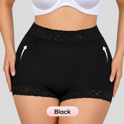 High-Waisted Lace Mesh Shapewear Panties