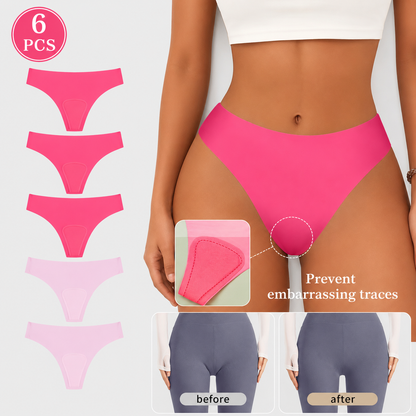 Seamless No-Show Camel Toe Cover Thong – 6 Pack